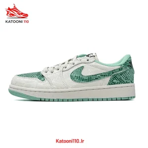 کتونی جردن ۱ لو سبز طرح پوست مار (Air Jordan 1 Low Snakeskin)