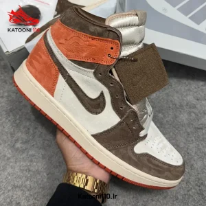 کتونی نایک جردن ۱ (Air Jordan 1) قهوه ای-نارنجی