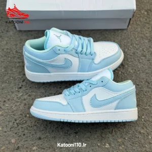 کتونی جردن ۱ آیس بلو (Air Jordan 1 Low White Aluminum)